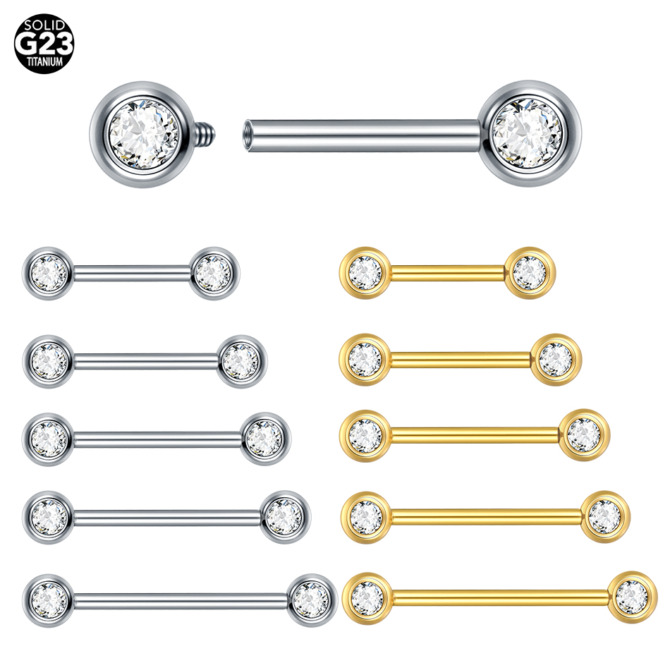 Zoor Body Jewelry - 1/5PCS Titanium Internally Threaded Nipple Barbell