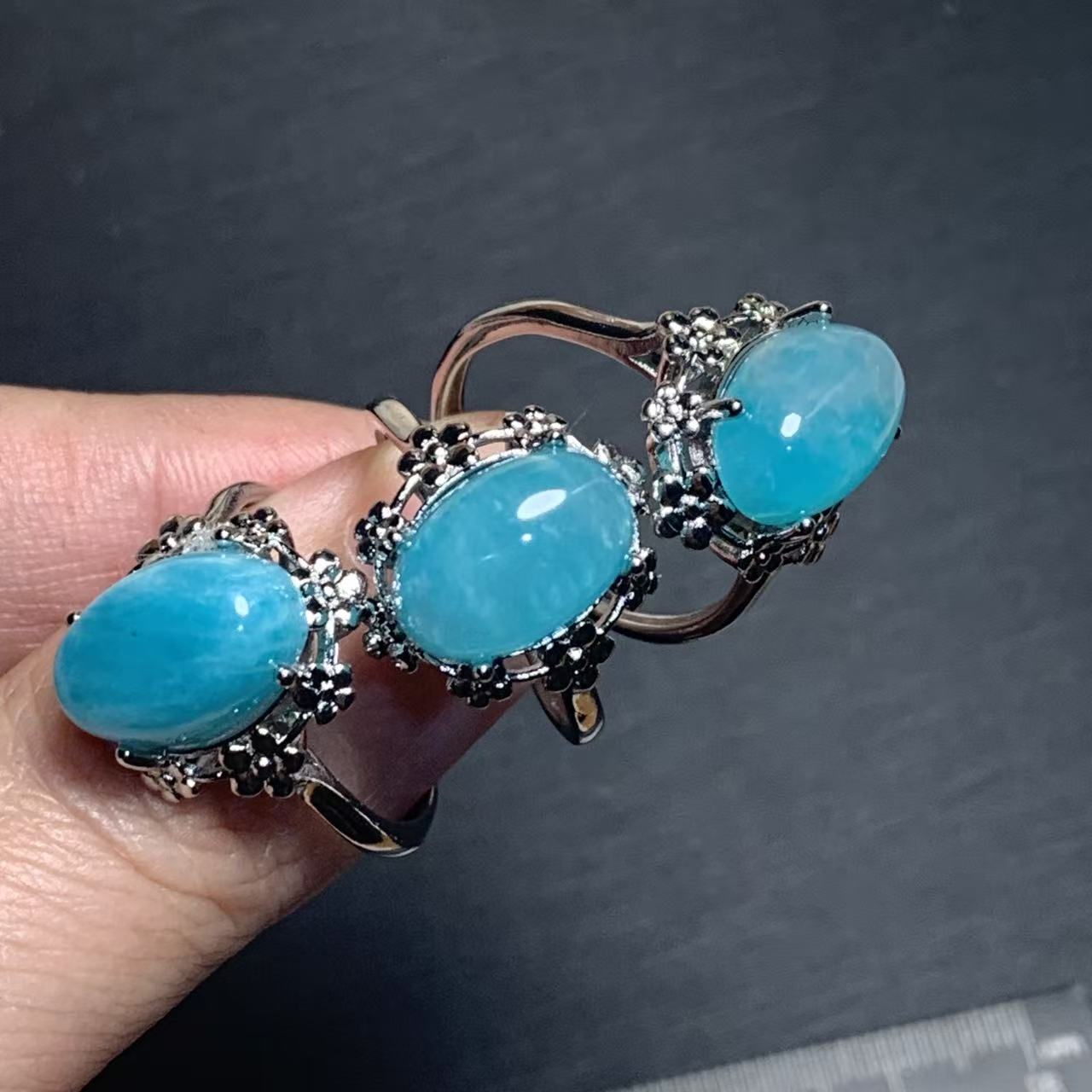Body Jewelry Wholesale - 46 Natural Amazonite Ring Adjustable Female