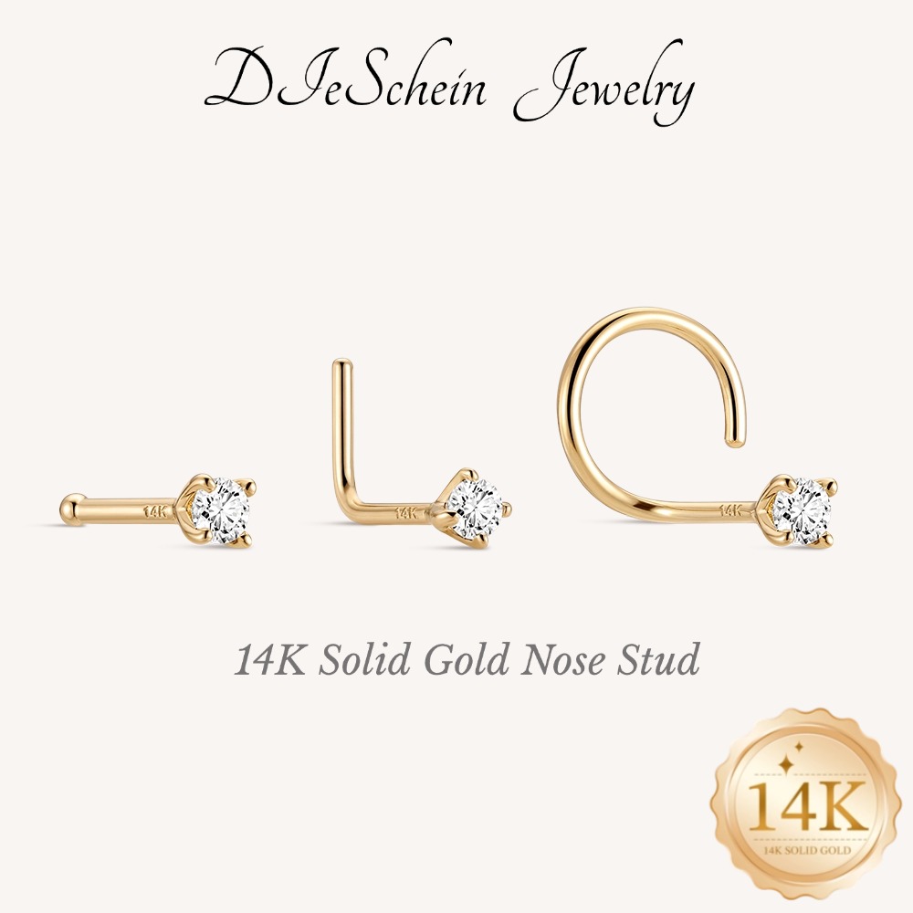 Yellow Body Jewelry - DIeSchein 14K Solid Gold Nose Bone