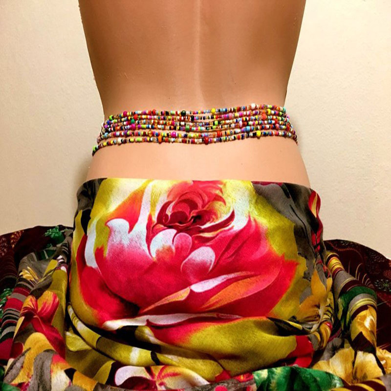 Body Jewelry Usa - Women Layered Beaded Belly Chain Boho