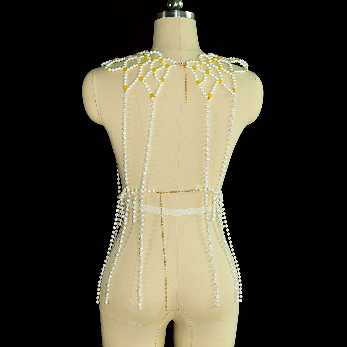 Fashion Faux Pearl Body Jewelr - Yellow Body Jewelry review and price