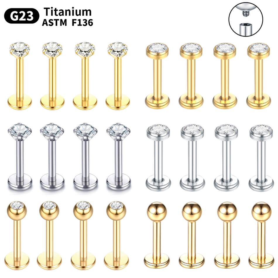 10PCS G23 Titanium Labret Pier - Body Jewelry Internally Threaded review and price