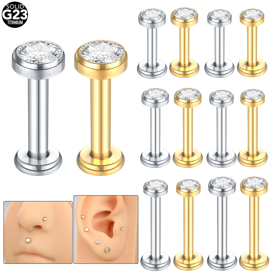10PCS G23 Titanium Labret Pier - Body Jewelry Internally Threaded review and price