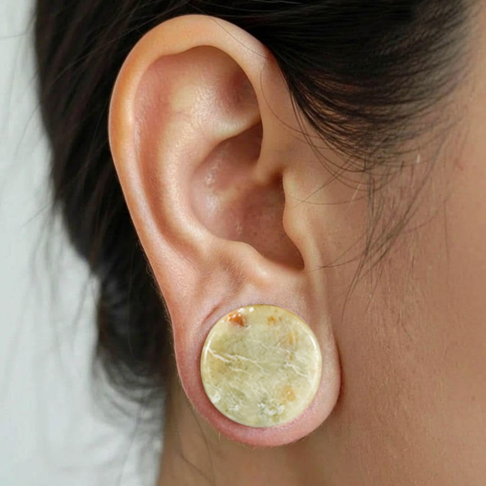 1-2PCS Nature Green-yellow Jad - Yellow Body Jewelry review and price