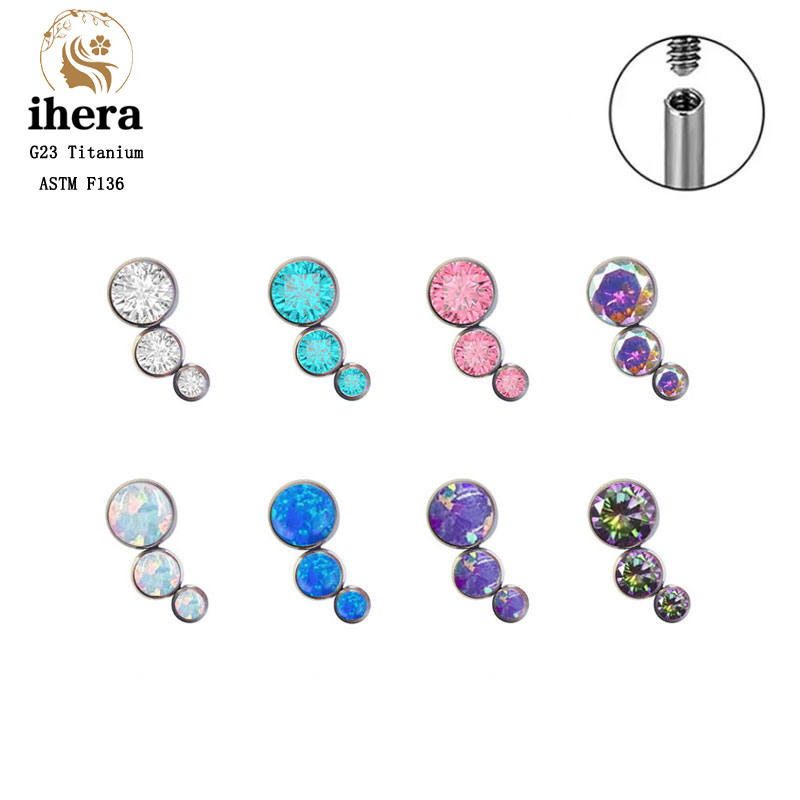G23 Titanium Round Zircon Flat - Body Jewelry Internally Threaded review and price