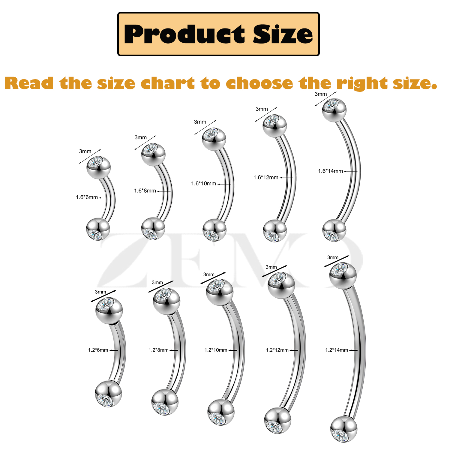 ZEMO 1PC 14/16G Stainless Stee - Zoor Body Jewelry review and price