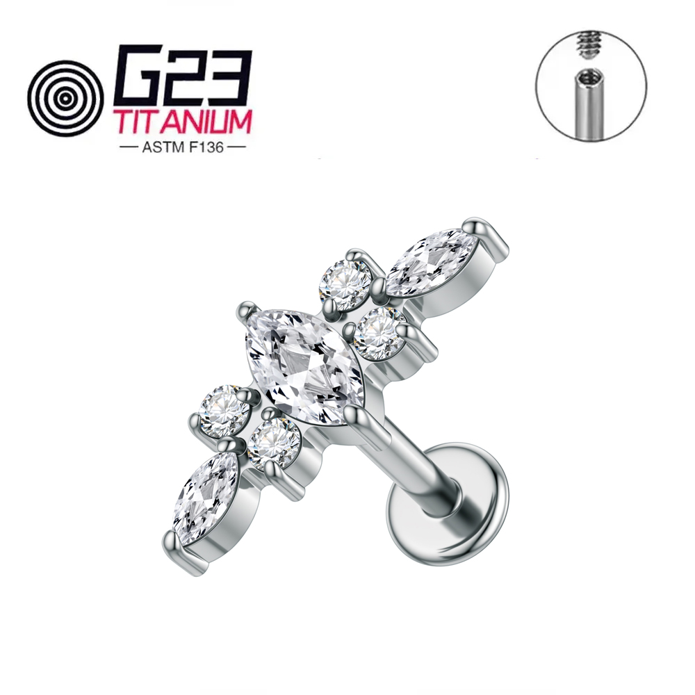 ASTM F136 Titanium 16G Labret  - Zoor Body Jewelry review and price