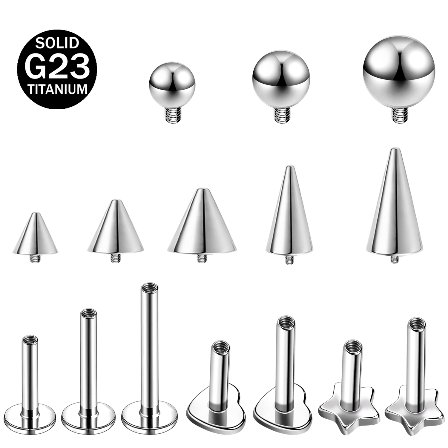 ZS 1PC Star Heart Spike Lip La - Body Jewelry Internally Threaded review and price
