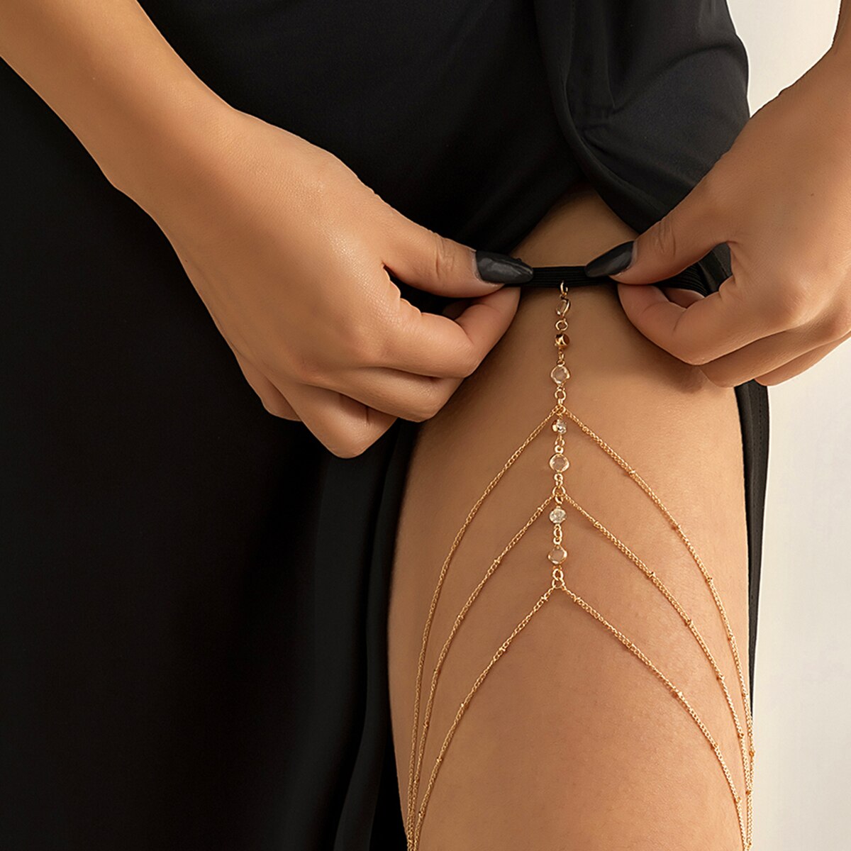 Boho Elastic Band Crystal Leg  - Body Jewelry Leg Chain review and price