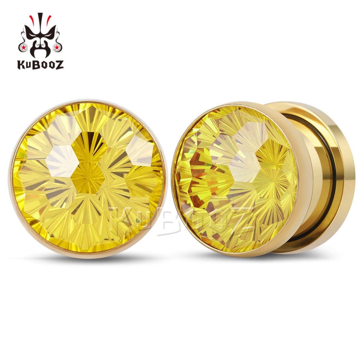 2PCS Shiny Yellow Crystal Diam - Yellow Body Jewelry review and price