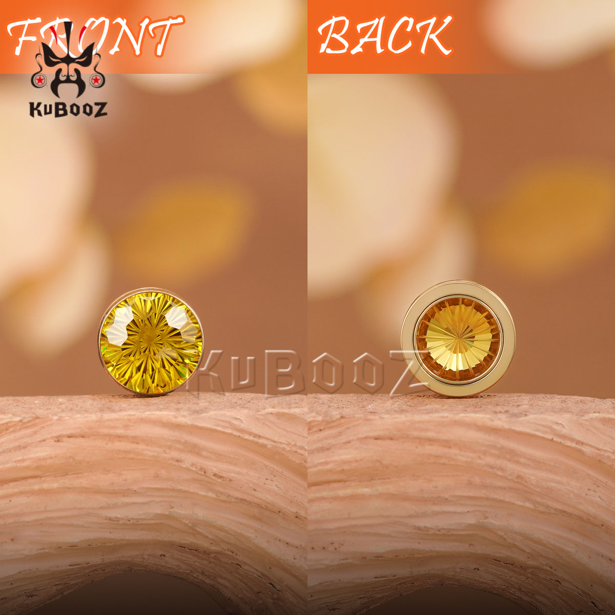 2PCS Shiny Yellow Crystal Diam - Yellow Body Jewelry review and price