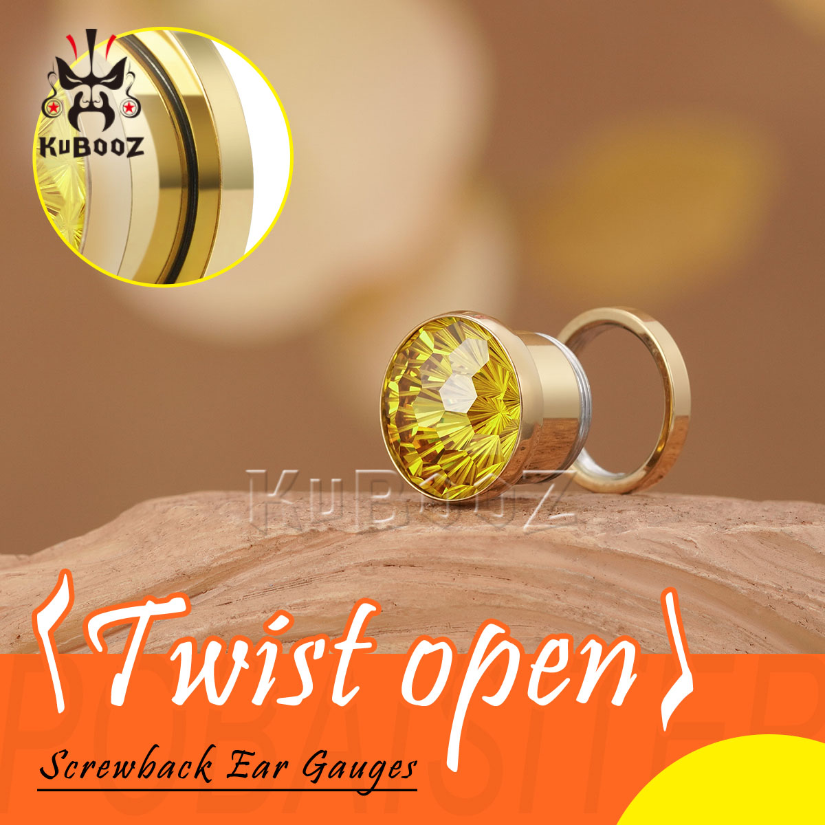 2PCS Shiny Yellow Crystal Diam - Yellow Body Jewelry review and price