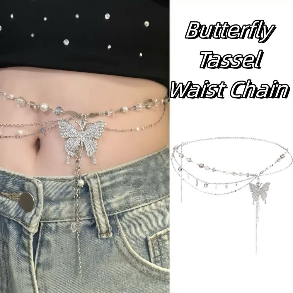 Y2K Butterfly Waist Chain Mult - Body Jewelry Y2K review and price