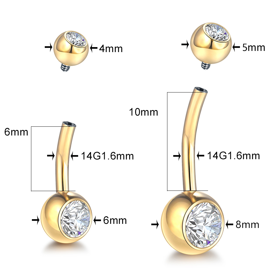 10pcs/lot Titanium Crystal Bel - Zoor Body Jewelry review and price