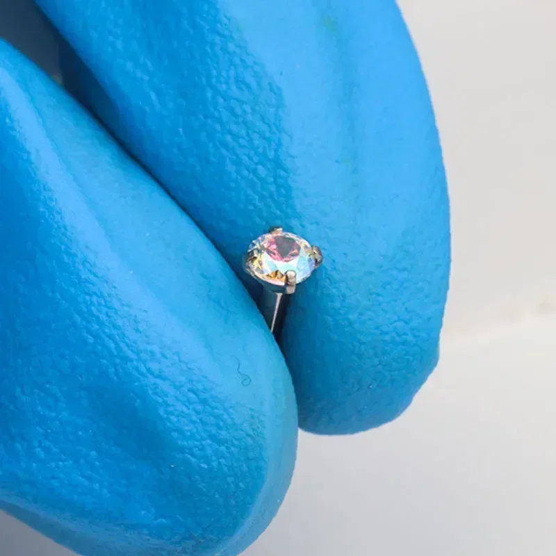 1Pcs G23 Titanium Piercing CZ  - Body Jewelry Internally Threaded review and price