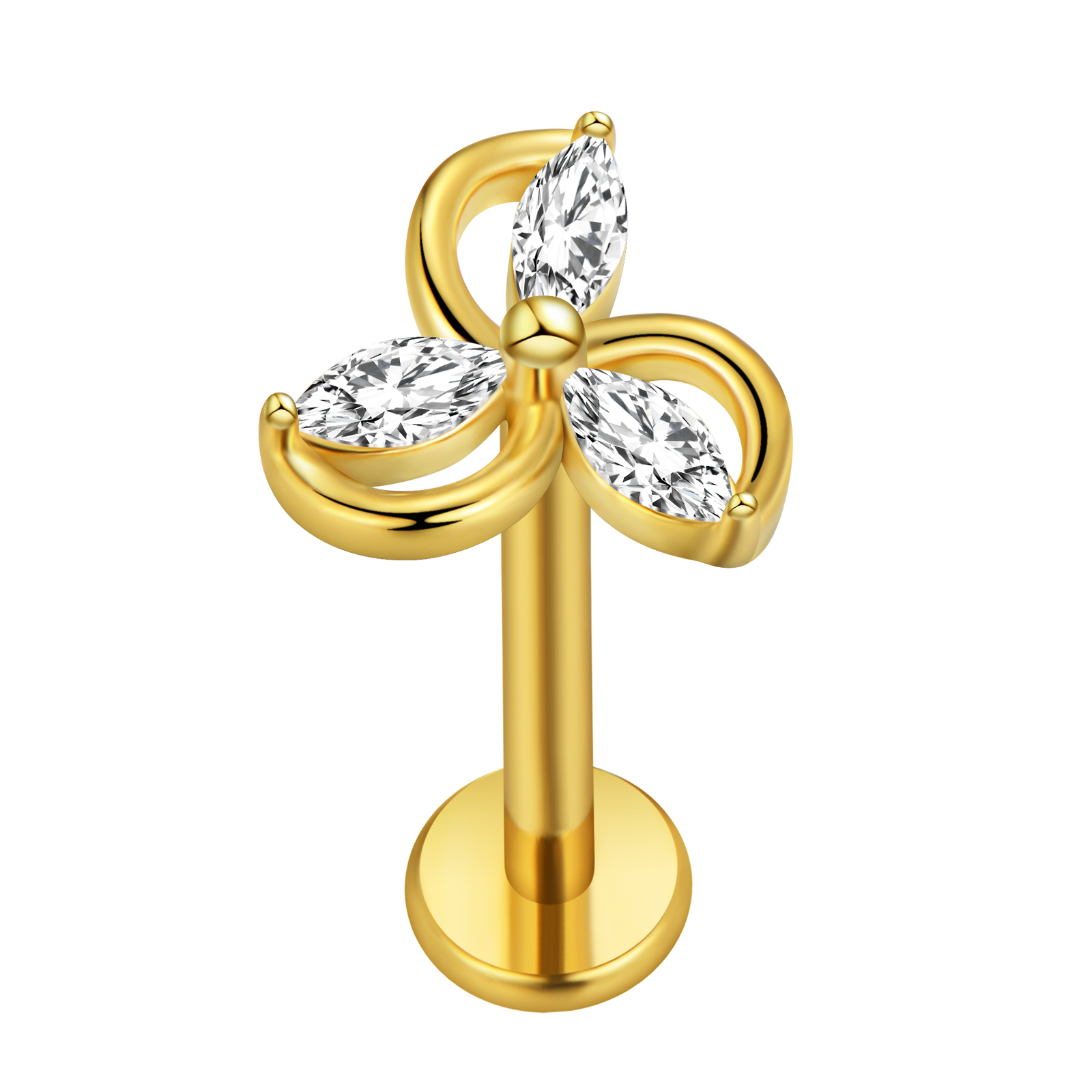 Maple Leaf Labret Piercing Sta - Body Jewelry Internally Threaded review and price