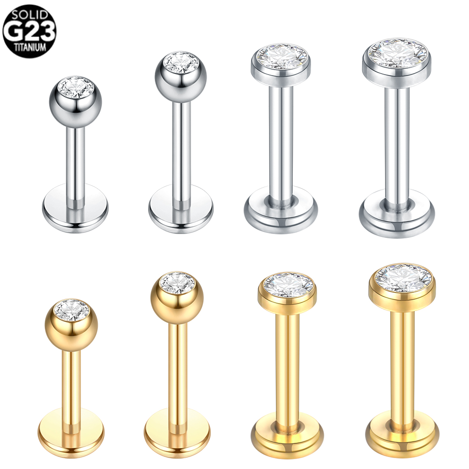 G23 Titanium Labret Piercing L - Body Jewelry Internally Threaded review and price