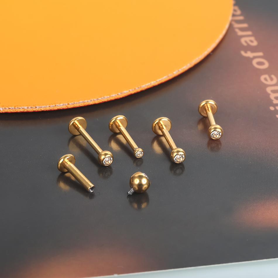 G23 Titanium Labret Piercing L - Body Jewelry Internally Threaded review and price