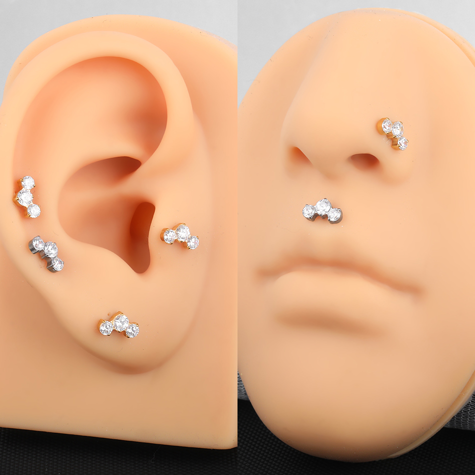 1/5PCS Titanium Piercings CZ L - Zoor Body Jewelry review and price