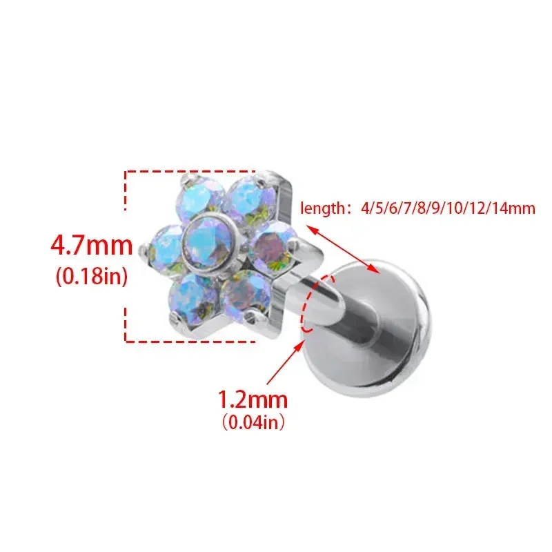 ASTM F136 Titanium Flower Pier - Body Jewelry Internally Threaded review and price