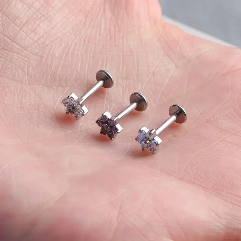 ASTM F136 Titanium Flower Pier - Body Jewelry Internally Threaded review and price