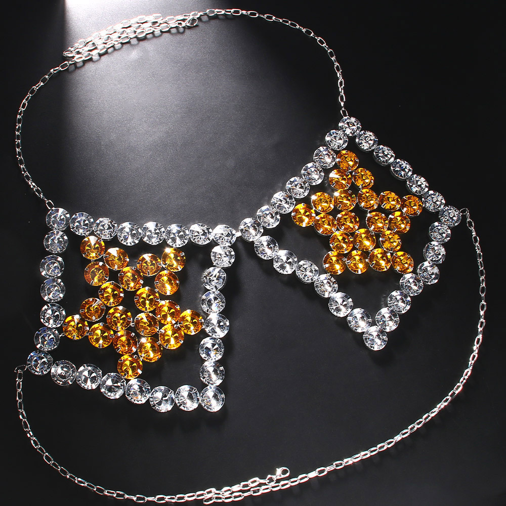 Sexy Yellow Pentagram Chest Ch - Yellow Body Jewelry review and price