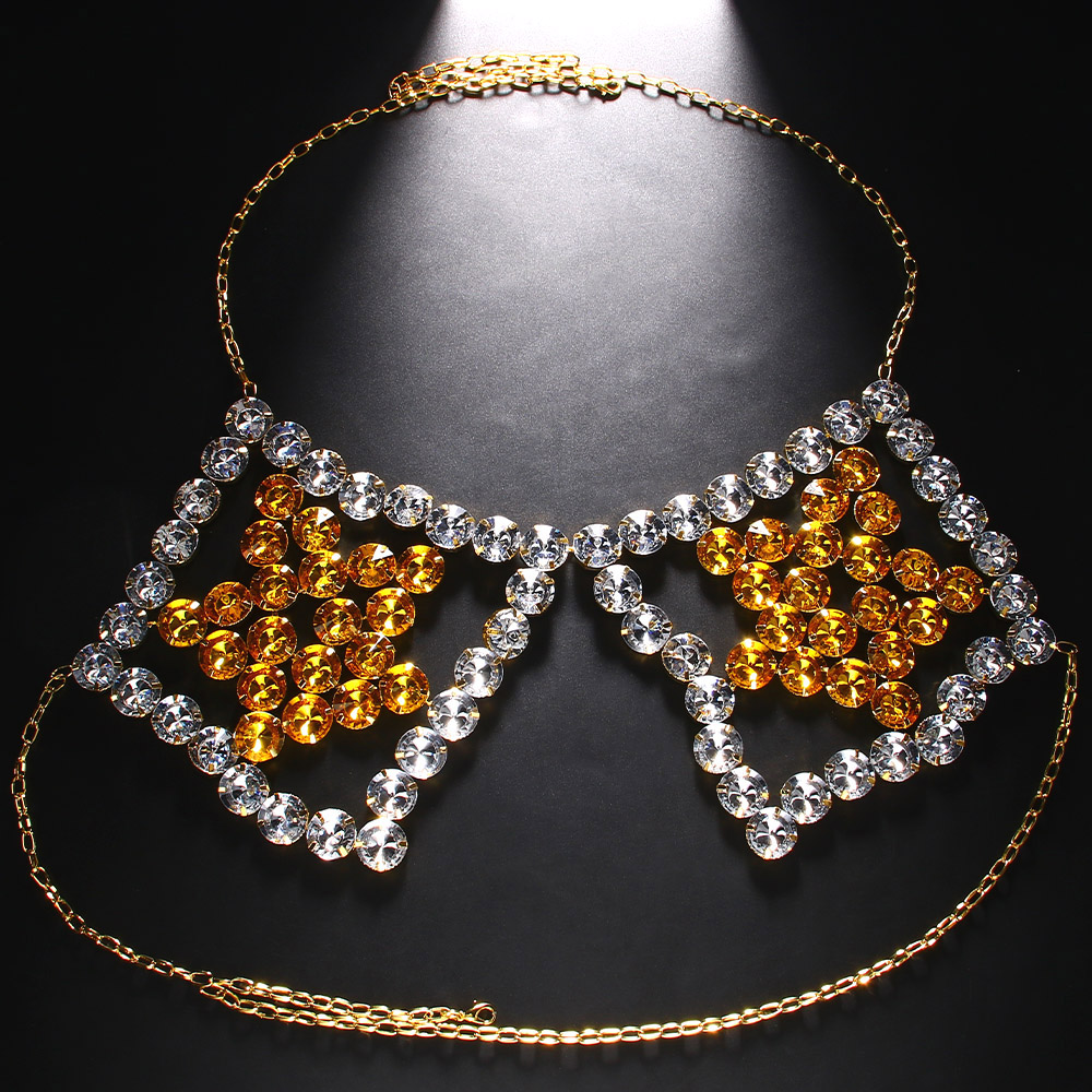 Sexy Yellow Pentagram Chest Ch - Yellow Body Jewelry review and price