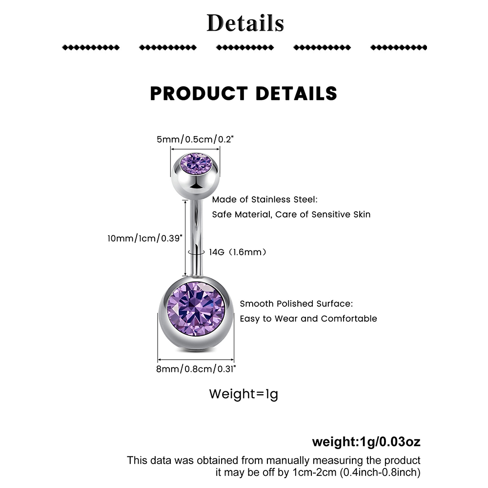1pcs Titanium Belly Ring Belly - Body Jewelry Internally Threaded review and price
