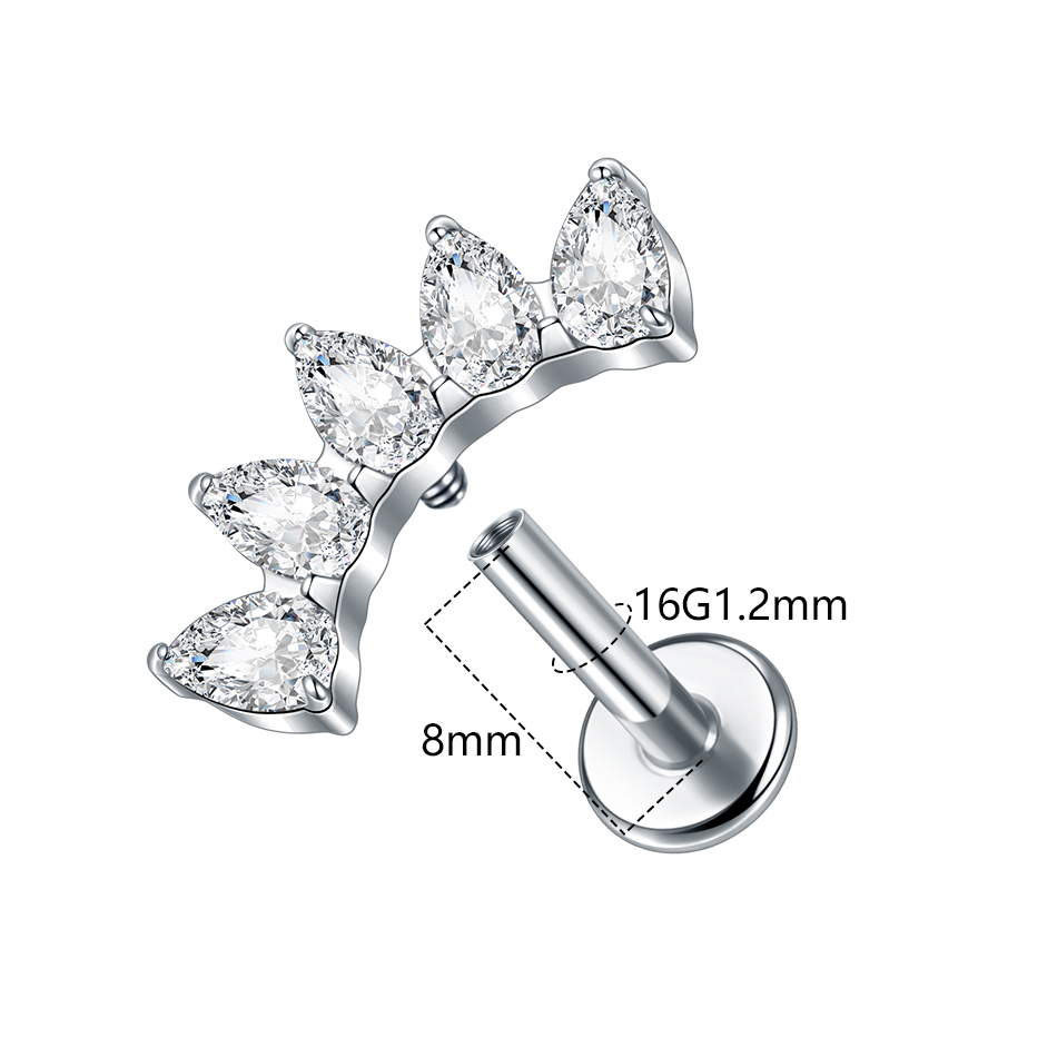 1Pc/5Pcs G23 Titanium Leaf Hel - Body Jewelry Internally Threaded review and price