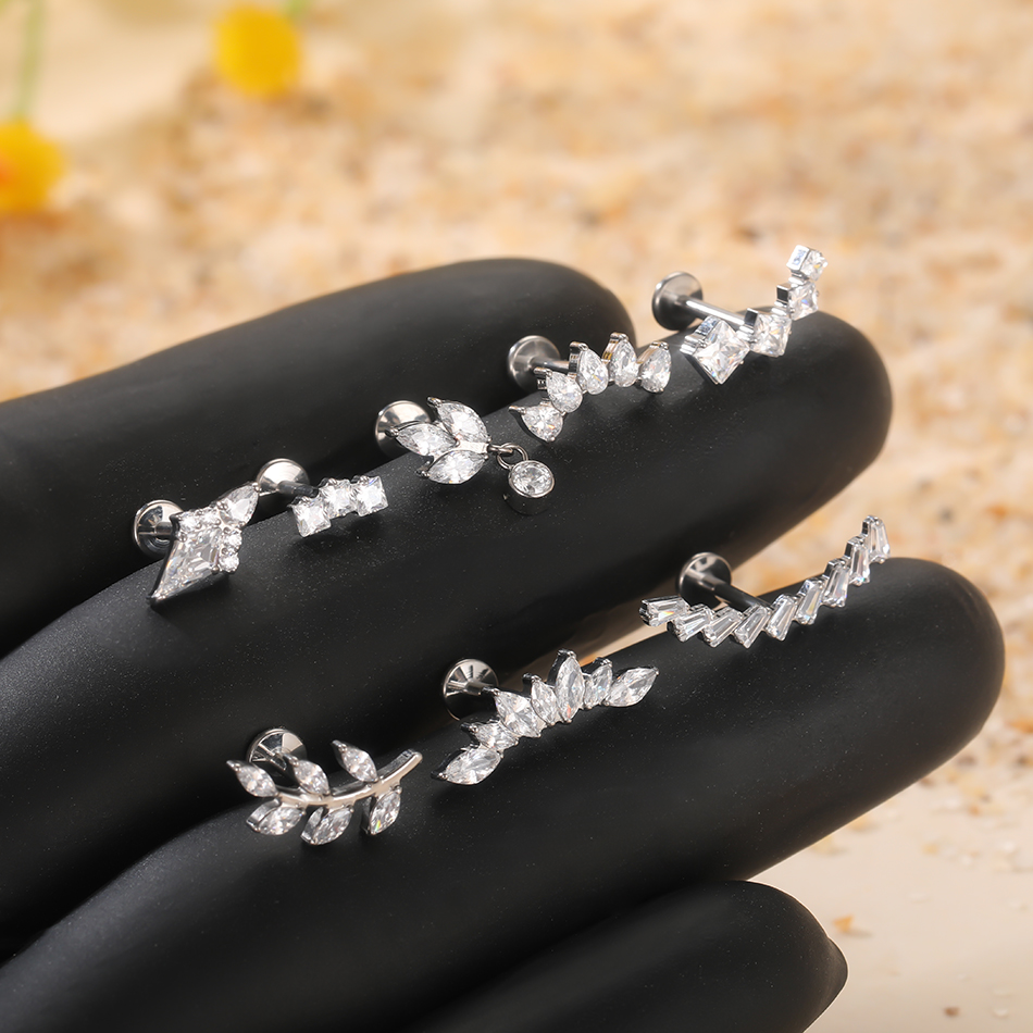 1Pc/5Pcs G23 Titanium Leaf Hel - Body Jewelry Internally Threaded review and price