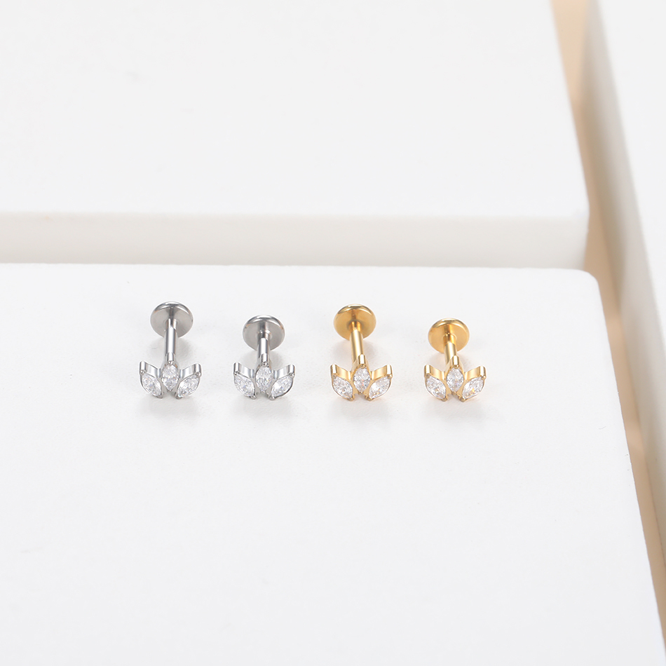 1pc Labret Piercing Titanium L - Body Jewelry Internally Threaded review and price