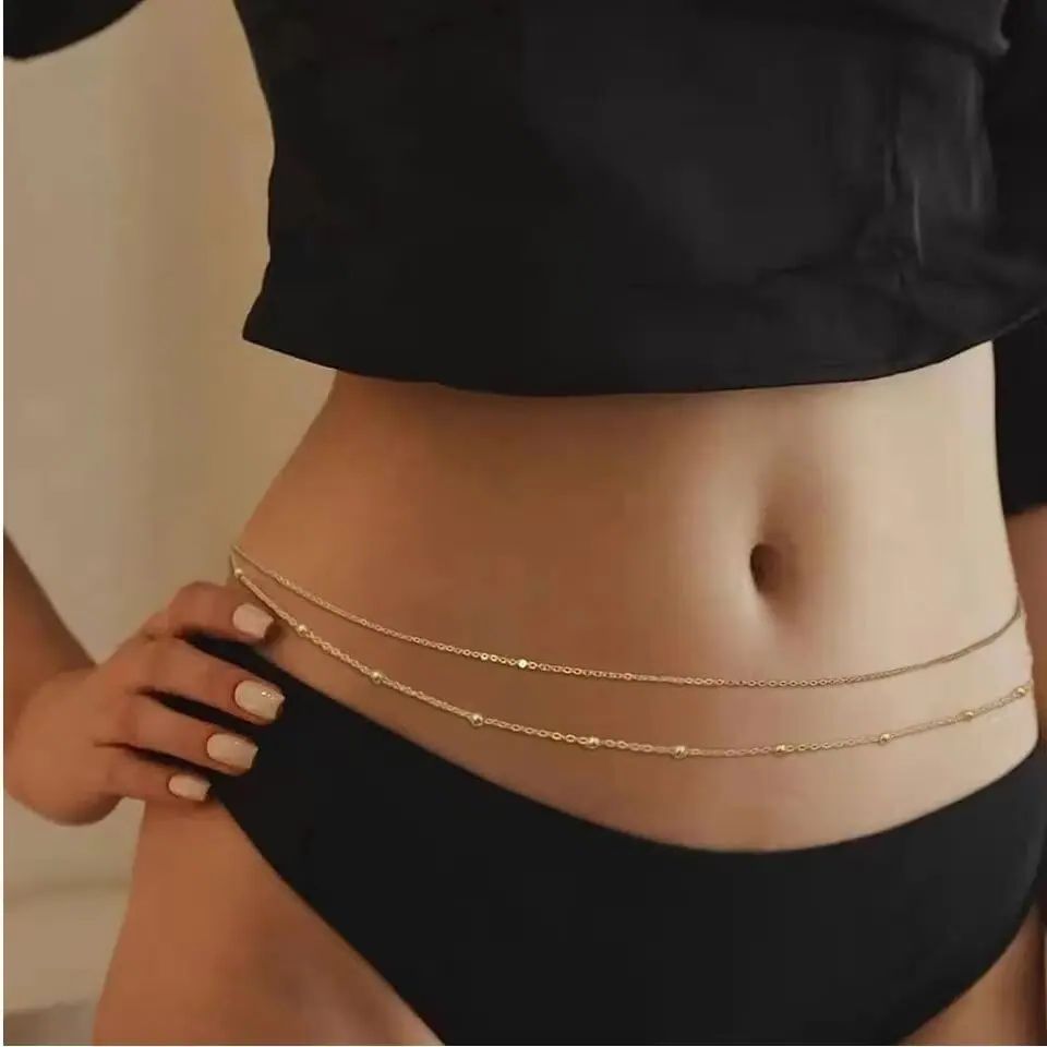 HipHop Double Layers Belly Cha - Body Jewelry Y2K review and price
